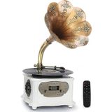 Record Master – Wooden Classic Serisi Rmj-209C Pikap Beyaz – Radyo – Bluetooth – Usb – 33, 45 Devir Plak Çalar -