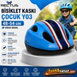 Rectus Çocuk Bisiklet Kaskı Y03 ( Mavi Erkek Model Beden 48-54 Cm)