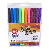 Red Apple Keçeli Kalem 12 Adet Renkli Kalem Seti Farklı Renk Seçenekleriyle