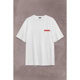 Red Ball 4 Kırmızı Top Redball Sırt Ön Baskılı Oversize Tişört Unisex T-Shirt Beyaz
