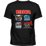 Red Ball Baskılı Pamuklu Kısa Kollu Çocuk Tişört - Siyah - 8 Yaş