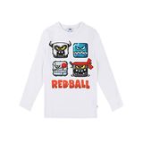 Red Ball Uzun Kol Çocuk Tişört Beyaz Unisex (as2, age, 4_years, 13_years, regular, 8-9 Yaş)