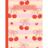 Red Cherry Coquette Sketchbook: Cute color interior for Kids teens girls and adults, Blank Paper Pad 8.5" x 11" - 100 Pages
