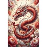 Red Floral Dragon: Japanese A5 Lined Notebook (Imperial Japan Collection)