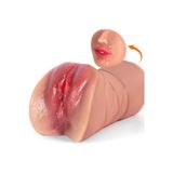 Red Fox 3 Girişli Gerçekçi Ağız Anal Vajina 3 In 1 Saklanabilir Boyut Et Dokusunda Suni Vajina Mastürbatör