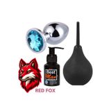 Red Fox 3'Lü Anal Set Medikal Çelik Anal Plug Anal Temizleme Lavman Ve Anal Kayganlaştırıcı