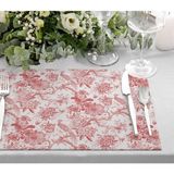 Red Garden Kumaş Amerikan Servis 4'lü Set 35X50 (Keten Kumaş Ulusl. Yıkama ve Solmama Sertifikası) - 35 x 50 cm - Çok Renkli