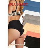 Red İç Giyim Büyük Beden Yüksek Bel Pamuklu Kadın Külot (Slip) 10'lu Paket (Battal-Bato) - Renkli-4272 - 5XL