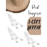 Red İç Giyim Metal Uçlu Şeffaf Sütyen Askısı 3'lü Paket (Çift) - Standart