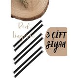 Red İç Giyim Metal Uçlu Siyah Sütyen Askısı 3'lü Paket (Çift) - Standart