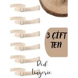 Red İç Giyim Metal Uçlu Ten Sütyen Askısı 3'lü Paket (Çift) - Standart