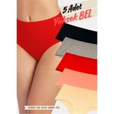 Red İç Giyim Pamuklu Kadın Yüksek Bel Külot 5'li Paket (Büyük Beden-Battal-Bato) - Renkli-4293
