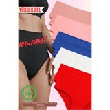 Red İç Giyim Yüksek Bel Büyük Beden Pamuklu Bato Kadın Külot 10'lu Paket (Battal Boy) - Renkli-3684 - XL