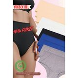Red İç Giyim Yüksek Bel Büyük Beden Pamuklu Bato Kadın Külot 10'lu Paket (Battal Boy) - Renkli-4205 - 2XL