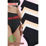 Red İç Giyim Yüksek Bel Büyük Beden Pamuklu Bato Kadın Külot 10'lu Paket (Battal Boy) - Renkli-4272 - 5XL