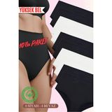 Red İç Giyim Yüksek Bel Büyük Beden Pamuklu Bato Kadın Külot 10'lu Paket (Battal Boy) - Renkli-4291 - 6XL