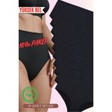 Red İç Giyim Yüksek Bel Büyük Beden Pamuklu Bato Kadın Külot 10'lu Paket (Battal Boy) - Renkli-4321 - 6XL