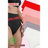 Red İç Giyim Yüksek Bel Büyük Beden Pamuklu Bato Kadın Külot 10'lu Paket (Battal Boy) - Renkli - 6XL