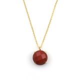 Red Jasper Doğal Taş Gold Renkli Kolye KLY-1310