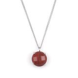 Red Jasper Doğal Taş Gümüş Renkli Kolye KLY-1158