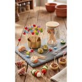 RED KİTCHEN Renkli Kalp Figürlü Bambu Sunum Kürdanı - 20’li Paket - Kokteyl, Kanepe ve Atıştırmalık Seti