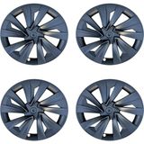 Red Lion Parts Tesla Model Y Juniper (2025+) Uyumlu 19 Inç New Star / Cyber Stil Jant Kapağı Seti - Mat Siyah (4 Adet)