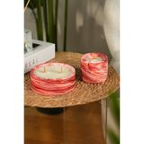 Red Marble%100 Soya Wax Odun Fitilli 2’li Dekoratif Mermer Desen Mum Seti