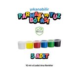 Red Rose 5 Adet Yıkanabilir Yüz Boyası Oyun Amaçlı Toksik İçermez 6'lı Set Ana Renkler Yüksek Kalite 6x10ml