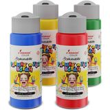 Red Rose Ana Renkler Parmak Boyası 4'lü Set 4X60ML Yıkanabilir, Toksik Içermez, Çocuk Okul Kreş Için - Renkli
