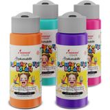 Red Rose Ara Renkler Parmak Boyası 4'lü Set 4X60ML Yıkanabilir, Toksik Içermez, Çocuk Okul Kreş Için - Renkli