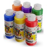 Red Rose Ara Renkler Parmak Boyası 6'lı Set 6X100 ml Yıkanabilir, Toksik Içermez, Çocuk Okul Kreş Için - Renkli