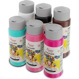 Red Rose Ara Renkler Parmak Boyası 6'lı Set 6X60ML Yıkanabilir, Toksik Içermez, Çocuk Okul Kreş Için - Renkli