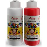 Red Rose Color Kırmızı Beyaz Parmak Boyası 2'li Set 2 x 100 ml Yıkanabilir Çocuklar İçin Eğlenceli Boya