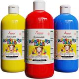 Red Rose Color Kırmızı-Mavi-Sarı Parmak Boyası 3'lü Set 3X500GR Yıkanabilir, Toksik Içermez, Çocuk Okul Kreş Için
