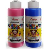 Red Rose Color Pembe Mavi Parmak Boyası 2'li Set 2 x 100 ml
