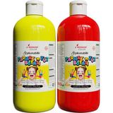 Red Rose Color Sarı-Kırmızı Parmak Boyası 2'li Set 2X500GR Yıkanabilir, Toksik Içermez, Çocuk Okul Kreş Için