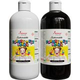 Red Rose Color Siyah-Beyaz Parmak Boyası 2'li Set 2X500GR Yıkanabilir, Toksik Içermez, Çocuk Okul Kreş Için