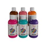 Red Rose Fantazi Renkler Akrilik Boya Seti, 6'Lı Set 6X250Gr Dekoratif Hobi Amaçlı Sanatsal Canlı Renkler