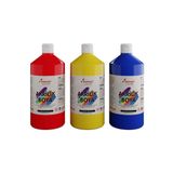 Red Rose Kırmızı-Mavi-Sarı Akrilik Boya Seti, 3'Lü Set 3X1000Gr, Dekoratif Hobi Amaçlı Sanatsal Canlı Renkler