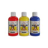 Red Rose Kırmızı-Mavi-Sarı Parmak Boyası 3'lü Set 3x250gr Yıkanabilir, Toksik İçermez, Çocuk Okul Kreş İçin