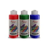 Red Rose Kırmızı-Mavi-Yeşil Akrilik Boya Seti, 3'Lü Set 3X120Ml Dekoratif Hobi Amaçlı Sanatsal Canlı Renkler