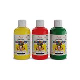Red Rose Kırmızı-Yeşil-Sarı Parmak Boyası 3'lü Set 3x250gr Yıkanabilir, Toksik İçermez, Çocuk Okul Kreş İçin