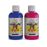 Red Rose Mavi-Fuşya Parmak Boyası 2'li Set 2x250gr Yıkanabilir, Toksik İçermez, Çocuk Okul Kreş İçin