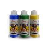 Red Rose Mavi-Yeşil-Sarı Parmak Boyası 3'lü Set 3x120ml Yıkanabilir, Toksik İçermez, Çocuk Okul Kreş İçin