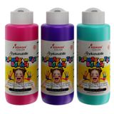 Red Rose Mor, Fuşya, Turkuaz Parmak Boyası 3'lü Set 3x120 ml