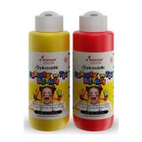 Red Rose Sarı-kırmızı Fanatik Taraftar Yüz Boyası 2'li Set 2x120ml Yıkanabilir, Toksik Içermez