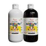 Red Rose Siyah-Beyaz Parmak Boyası 2'li Set 2x500gr Yıkanabilir, Toksik İçermez, Çocuk Okul Kreş İçin