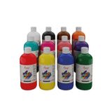 Red Rose Tüm Renkler Akrilik Boya Seti, 12'Li Set 12X500Gr Dekoratif Hobi Amaçlı Sanatsal Canlı Renkler