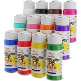 Red Rose Tüm Renkler Parmak Boyası 12'li Set 12X60ML En-71 Sertifikalı, Toksik Içermez, Çocuk Okul Kreş Için