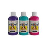 Red Rose Turkuaz-Fuşya-Mor Parmak Boyası 3'lü Set 3x250gr Yıkanabilir, Toksik İçermez, Çocuk Okul Kreş İçin